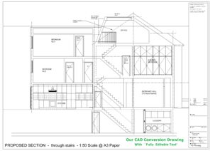 CAD Conversion - Section Drawing - B&W
