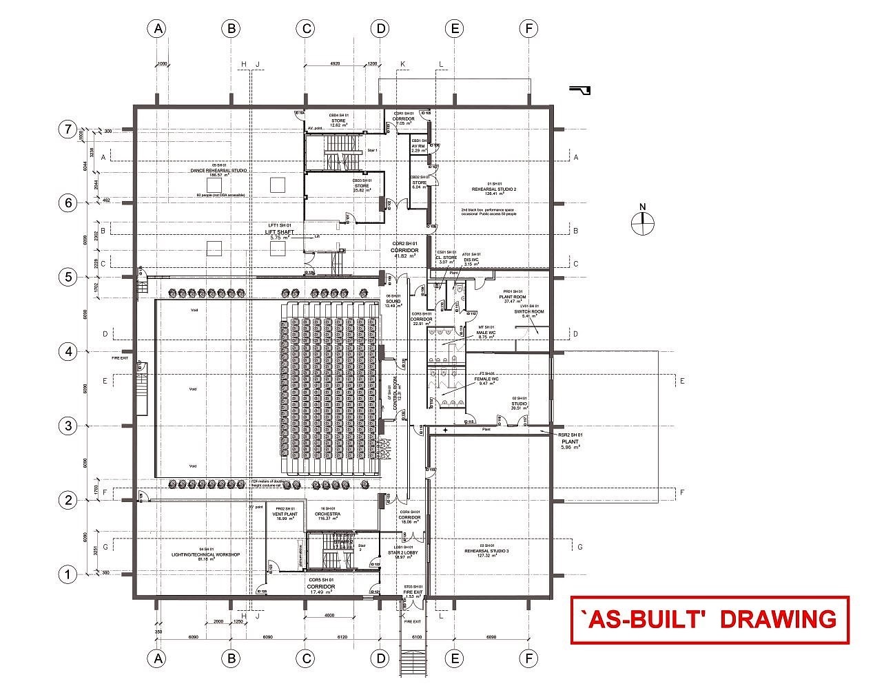 Office Plan 002 - `As-Built' Drawing - 01